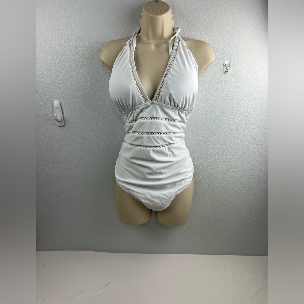 Tempt Me one piece halter plunge v-neck swimsuit, size 20w